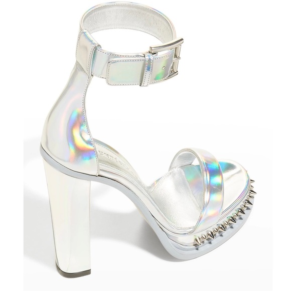 Alexander McQueen iridescent faux leather sandals NWT - Picture 3 of 10